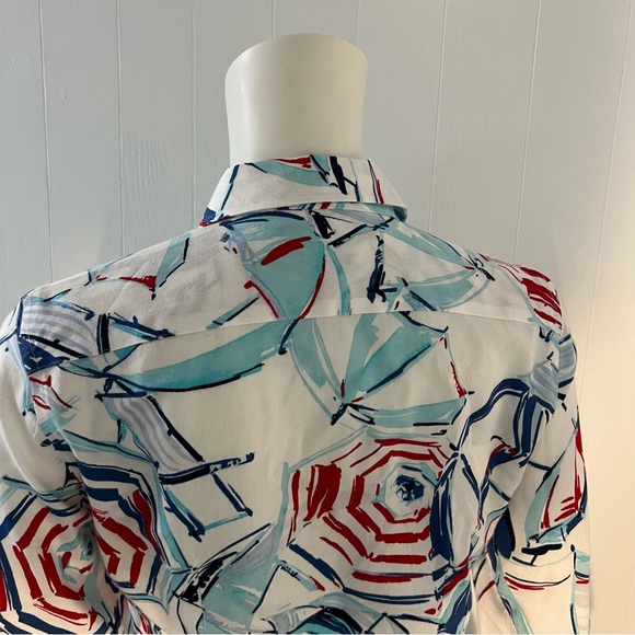 Chaps Button-down Shirt with 3/4 Sleeves. - Picture 2 of 12